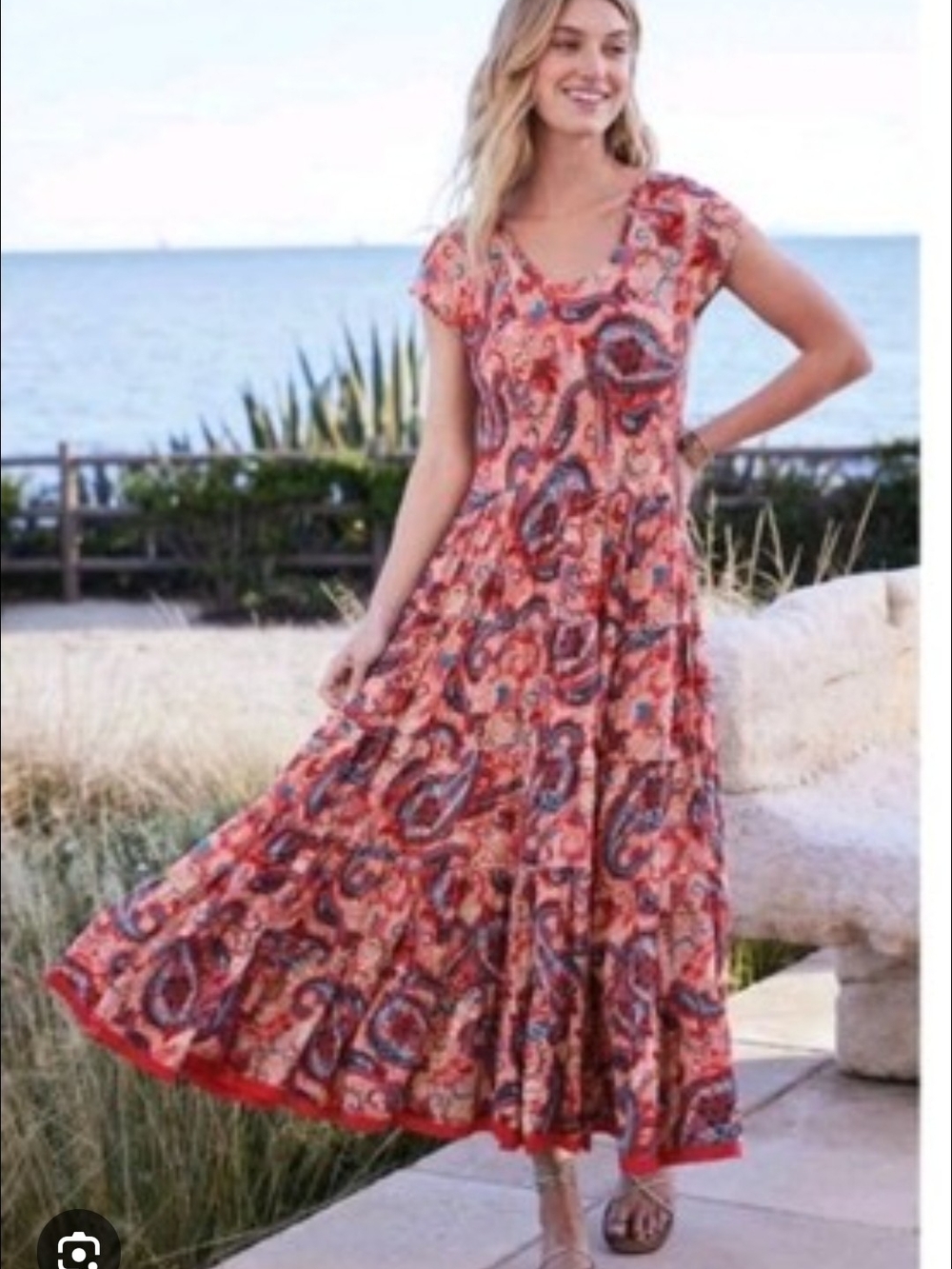 Women’s Pink Paisley Maxi Dress - Lightweight Summer Style - Picture 2 of 12